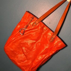 Ralph Lauren snake print leather bag tote